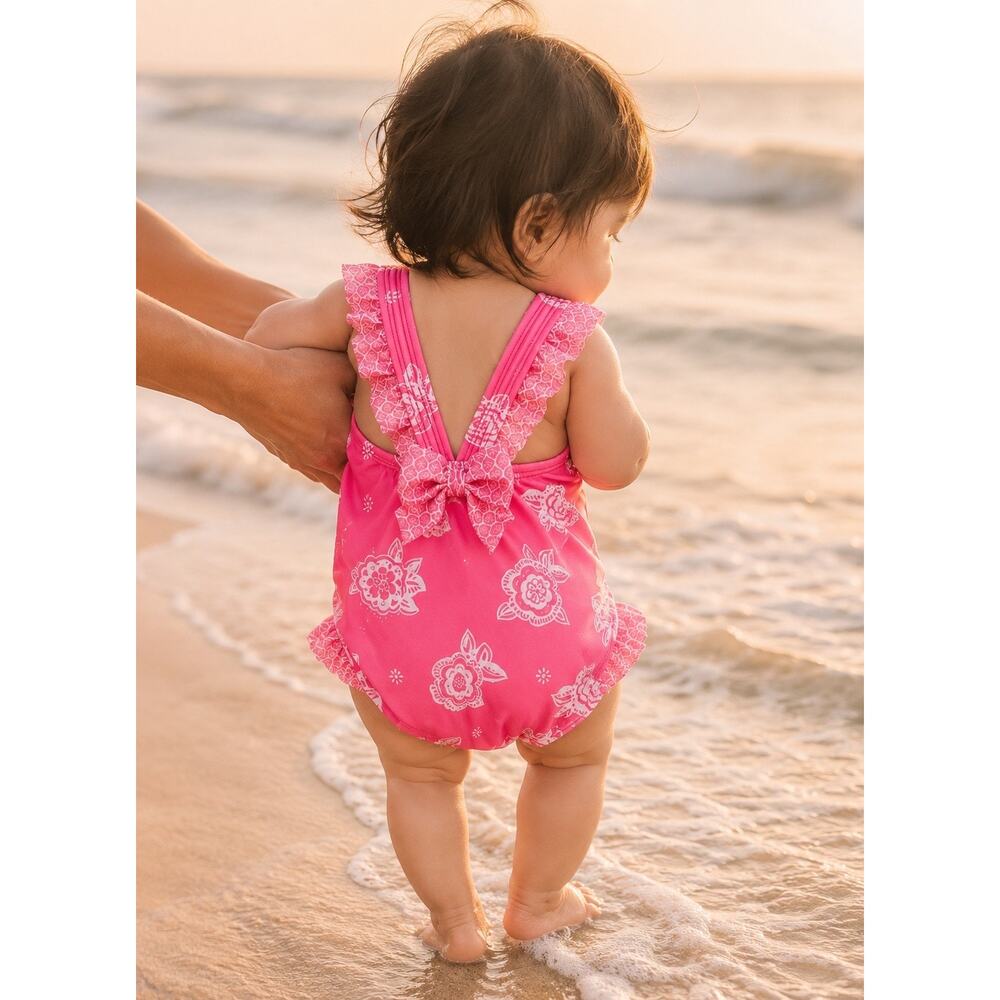 New Darling Fluttery Bow Back Swimsuit 3-6mths